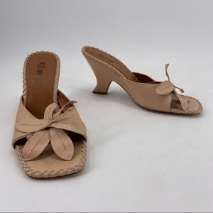 Pelle Moda Blush Pink Leather Sandal Flower